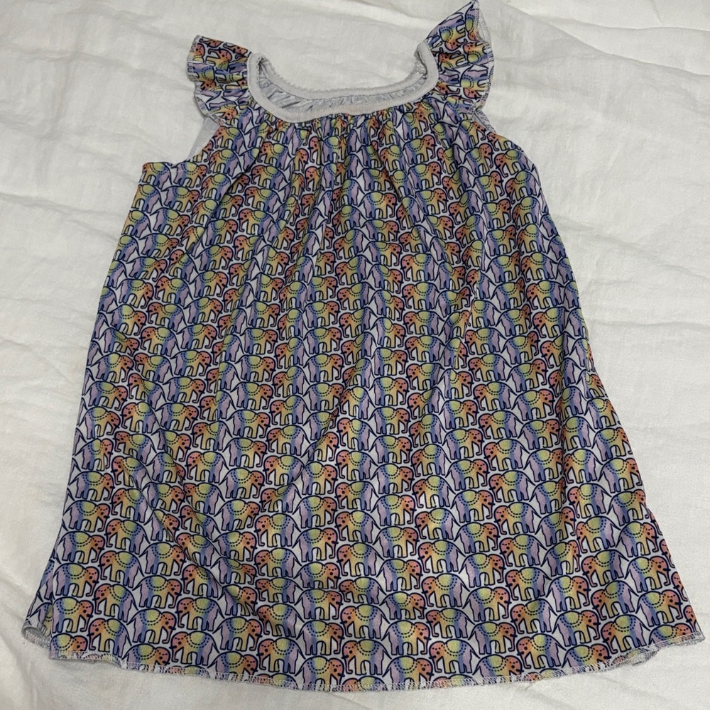 Roller Rabbit Girls Purple Multicolor Elephant Print Nightgown